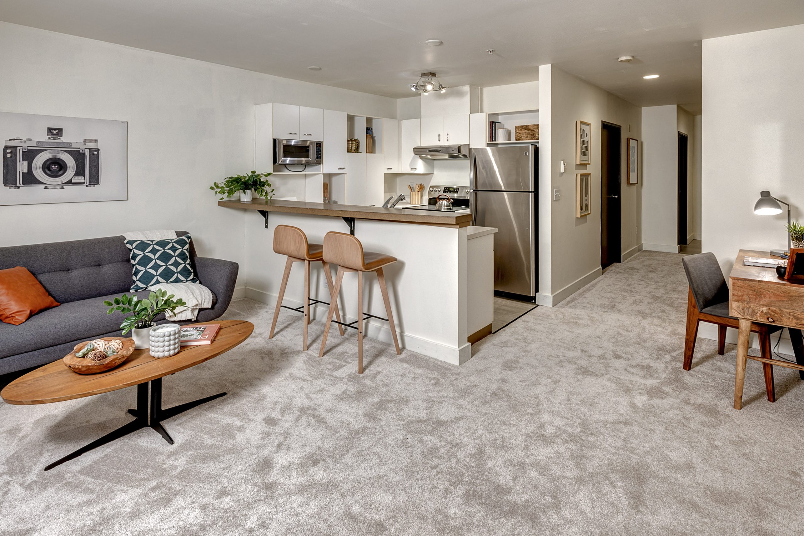 Living Room and Kitchen in Belltown Condo at Site 17